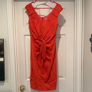 Ava & Aiden Vibrant Orange Midi Dress